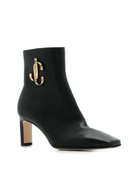 schwarze Leder Stiefeletten von Jimmy Choo