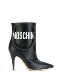 schwarze Leder Stiefeletten von Moschino