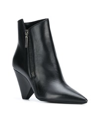 schwarze Leder Stiefeletten von Saint Laurent