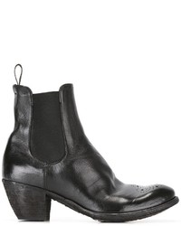 schwarze Leder Stiefeletten von Officine Creative