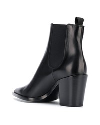 schwarze Leder Stiefeletten von Gianvito Rossi