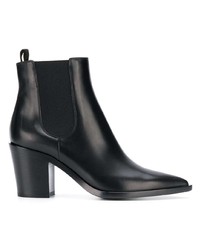 schwarze Leder Stiefeletten von Gianvito Rossi