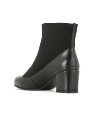 schwarze Leder Stiefeletten von Sarah Chofakian