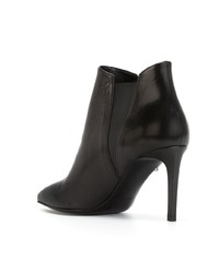 schwarze Leder Stiefeletten von Saint Laurent