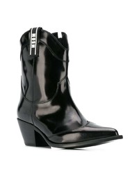 schwarze Leder Stiefeletten von MSGM