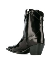 schwarze Leder Stiefeletten von MSGM