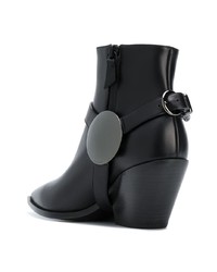 schwarze Leder Stiefeletten von Casadei