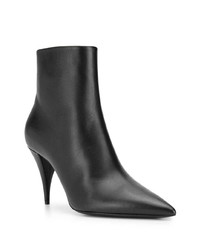 schwarze Leder Stiefeletten von Saint Laurent