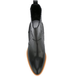 schwarze Leder Stiefeletten von Maison Margiela