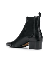 schwarze Leder Stiefeletten von Balmain