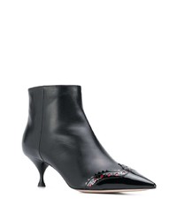 schwarze Leder Stiefeletten von Miu Miu