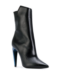 schwarze Leder Stiefeletten von Saint Laurent