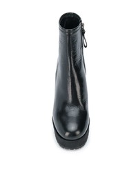 schwarze Leder Stiefeletten von Premiata