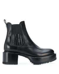 schwarze Leder Stiefeletten von Premiata