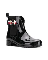 schwarze Leder Stiefeletten von Tommy Hilfiger