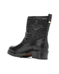 schwarze Leder Stiefeletten von Emporio Armani