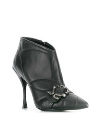 schwarze Leder Stiefeletten von Dolce & Gabbana