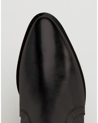 schwarze Leder Stiefeletten von Asos