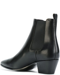 schwarze Leder Stiefeletten von Saint Laurent