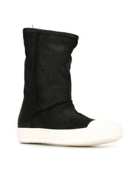 schwarze Leder Stiefeletten von Rick Owens