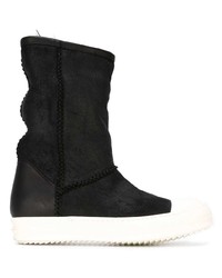 schwarze Leder Stiefeletten von Rick Owens