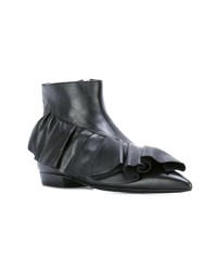 schwarze Leder Stiefeletten von JW Anderson