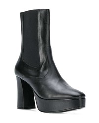 schwarze Leder Stiefeletten von Nicole Saldaña