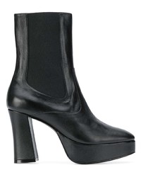 schwarze Leder Stiefeletten von Nicole Saldaña