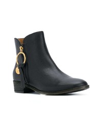 schwarze Leder Stiefeletten von See by Chloe