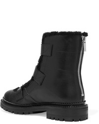 schwarze Leder Stiefeletten von Jimmy Choo