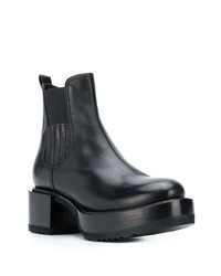 schwarze Leder Stiefeletten von Premiata