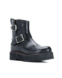 schwarze Leder Stiefeletten von R13