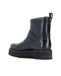 schwarze Leder Stiefeletten von R13