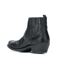 schwarze Leder Stiefeletten von Golden Goose Deluxe Brand