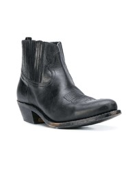 schwarze Leder Stiefeletten von Golden Goose Deluxe Brand