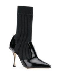 schwarze Leder Stiefeletten von Dolce & Gabbana