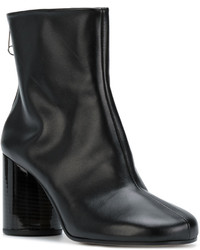 schwarze Leder Stiefeletten von Maison Margiela