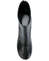 schwarze Leder Stiefeletten von Maison Margiela