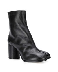 schwarze Leder Stiefeletten von Maison Margiela