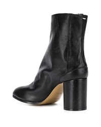 schwarze Leder Stiefeletten von Maison Margiela