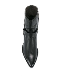 schwarze Leder Stiefeletten von Officine Creative