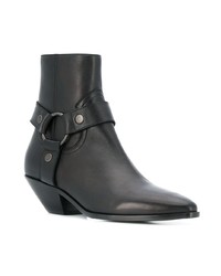 schwarze Leder Stiefeletten von Saint Laurent