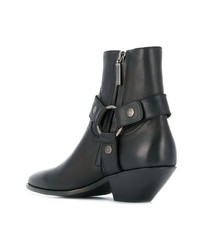 schwarze Leder Stiefeletten von Saint Laurent