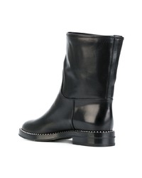 schwarze Leder Stiefeletten von Casadei