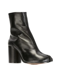 schwarze Leder Stiefeletten von Maison Margiela