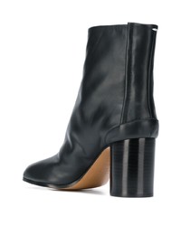 schwarze Leder Stiefeletten von Maison Margiela