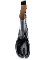 schwarze Leder Stiefeletten von Maison Margiela