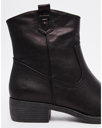 schwarze Leder Stiefeletten von Pieces