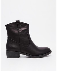 schwarze Leder Stiefeletten von Pieces