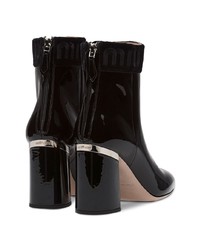 schwarze Leder Stiefeletten von Miu Miu